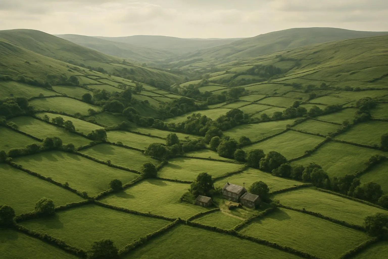Open rural hills and farmland